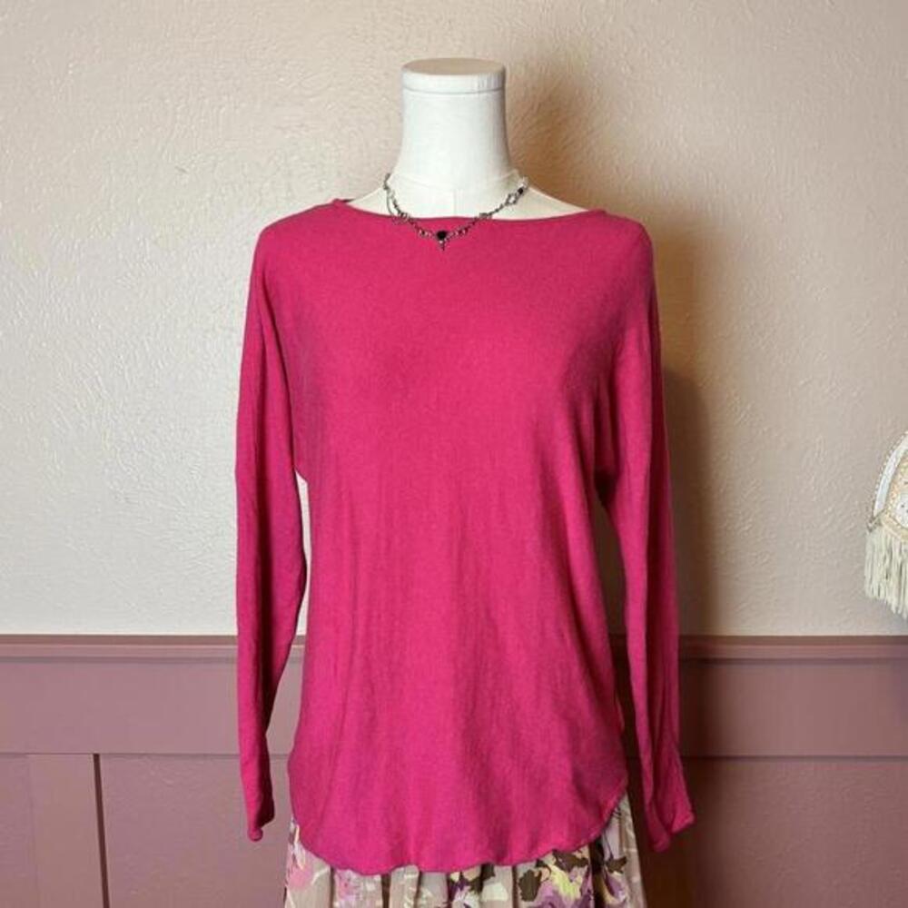 cottage boho boat neck sweater  micheal kors sz large pink